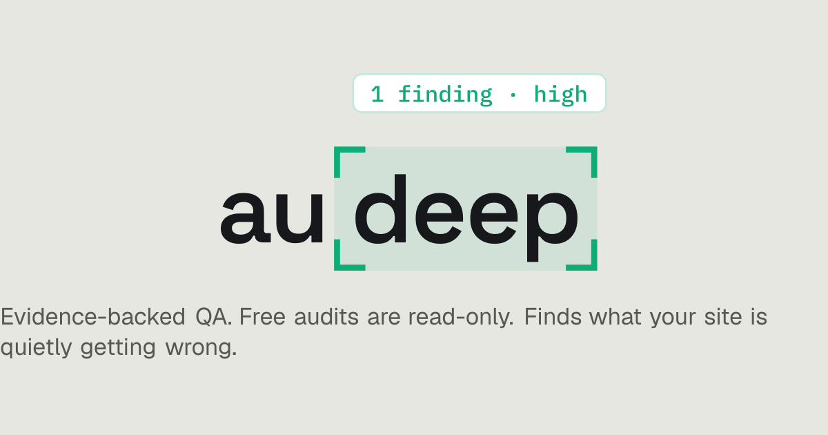 [Audeep]: Free website audit tool, no account needed. Paste a URL and get a graded report with evide logo